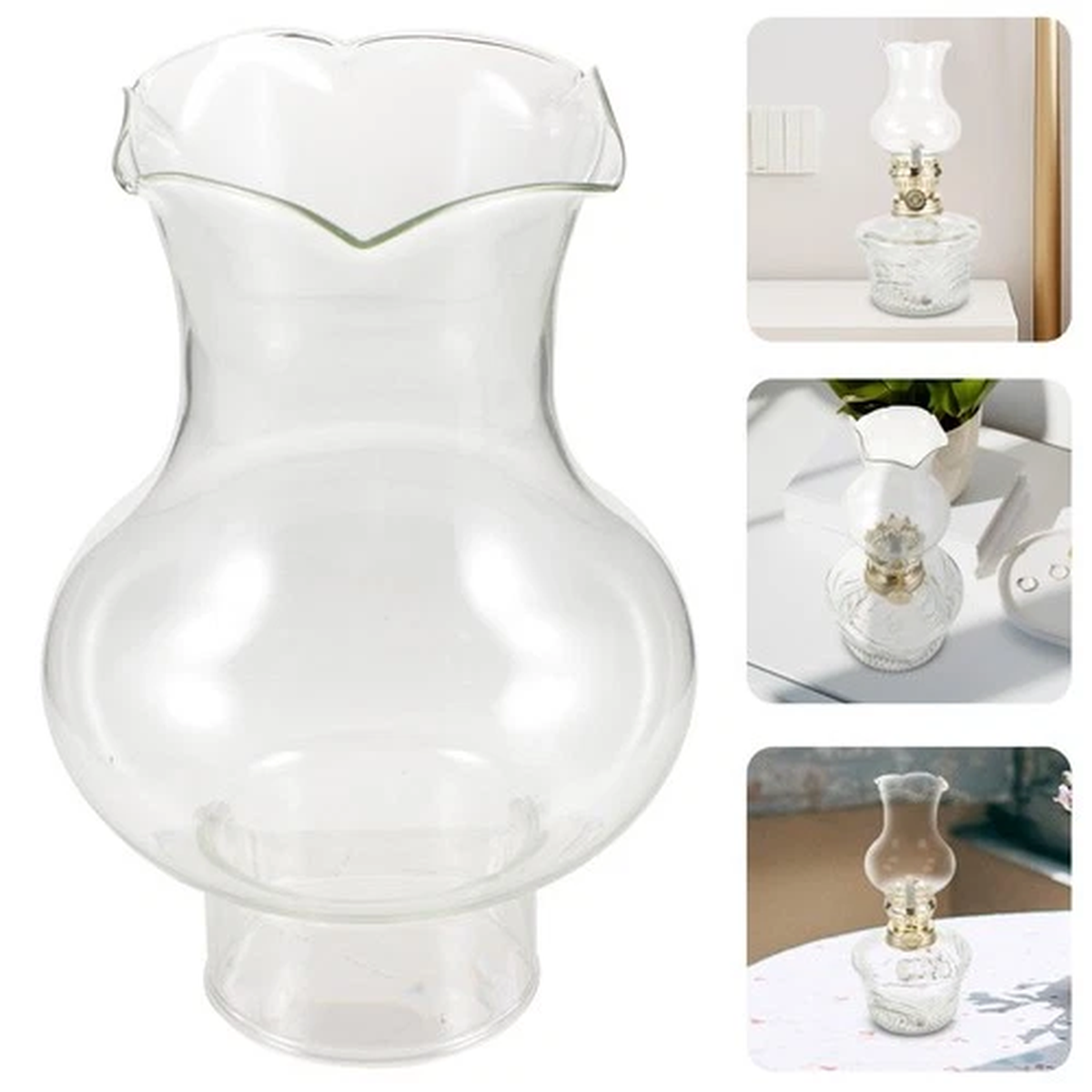 3cm Diameter Clear Glass Oil Lamp Shade for Kerosene Lamps Vintage
