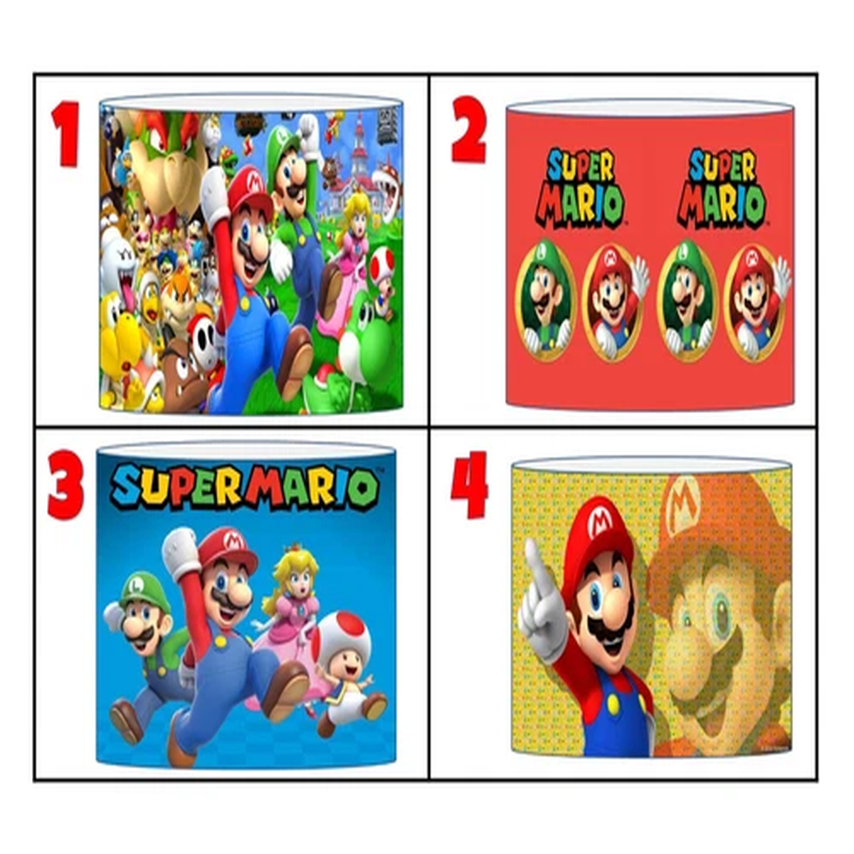 SUPER MARIO mario luigi CEILING LIGHT SHADE OR TABLE LAMPSHADE-4 DESIGNS-3 SIZES