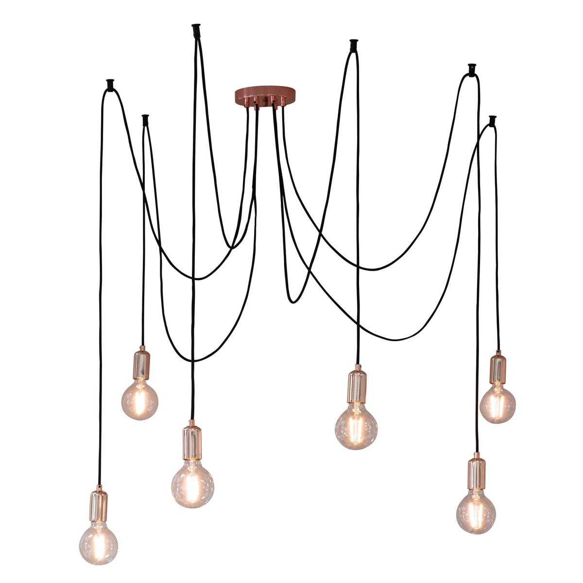 Studio 6 Light Copper Plate Pendant