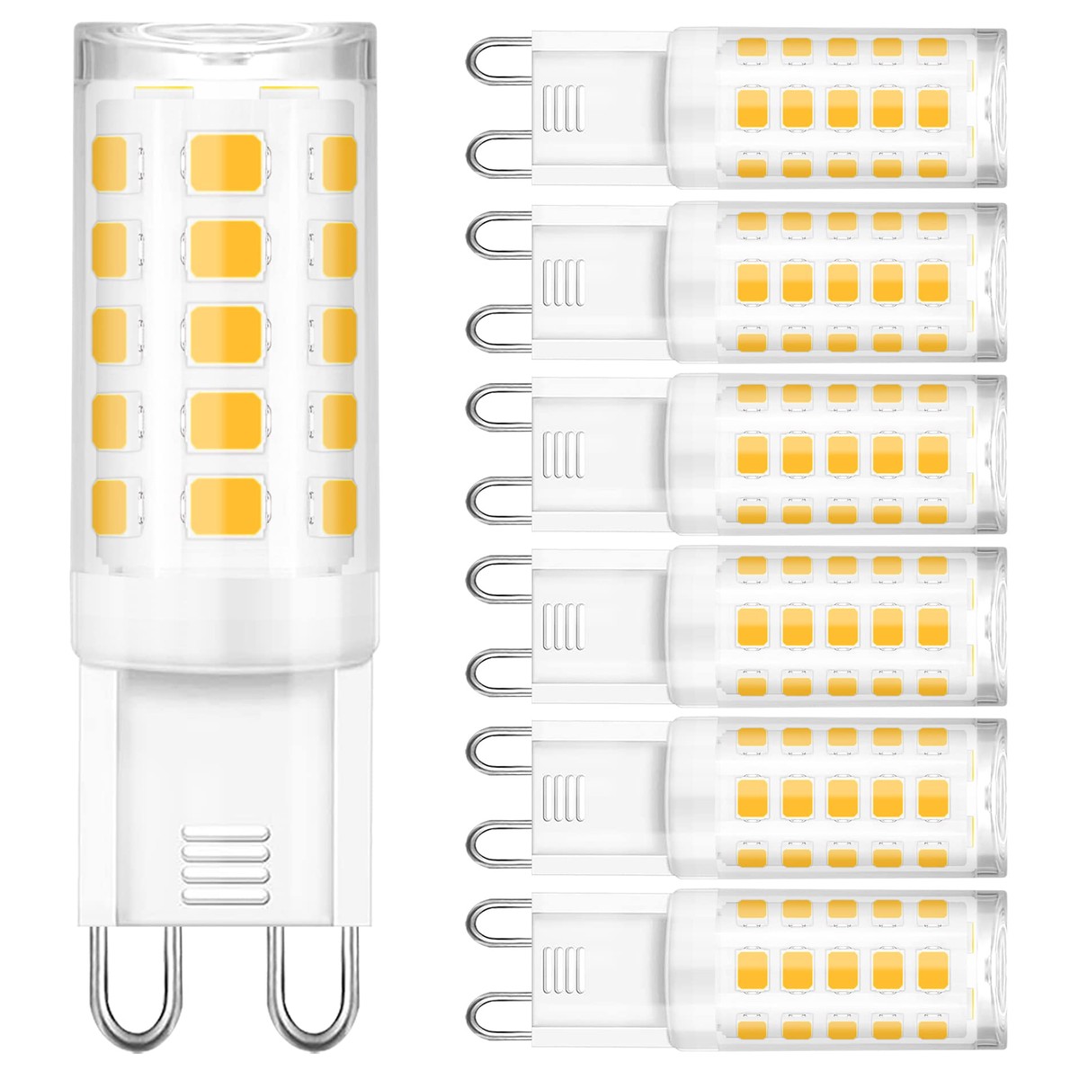 Winshine G9 Led Bulb 3000K Warm White, G9 Light Bulb 4W (40W Halogen Equivalent), G9 Bi Pin Ceramic Base 360Beam Angle 400 Lumen For Chandelier Ceiling Pendant Lighting N