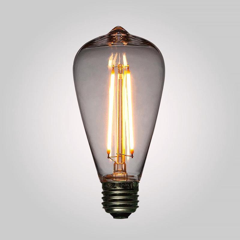 24-Pack LED Filament ST64 Shatterproof Light Bulb, Dimmable, 2W,  E26 Medium Base