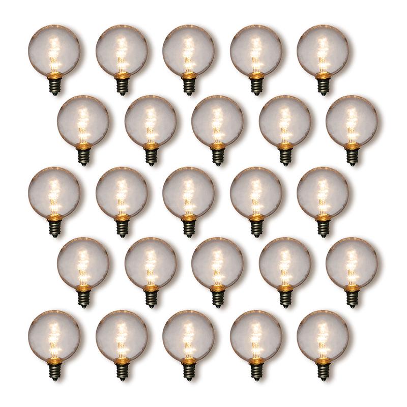 25-Pack Warm White .7-Watt LED G50 Globe Light Bulb, Shatterproof, E12 Candelabra Base